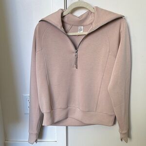 Spanx Air Essentials Half-Zip sweatshirt, dusky pink, size S (small)